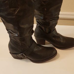 western Dingo boots, leather black, 8.5m